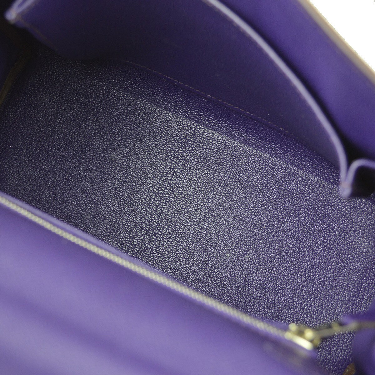 Hermes Kelly Purple Epsom With Palladium Hardware Purple Leather Handbag (Pre-Owned)