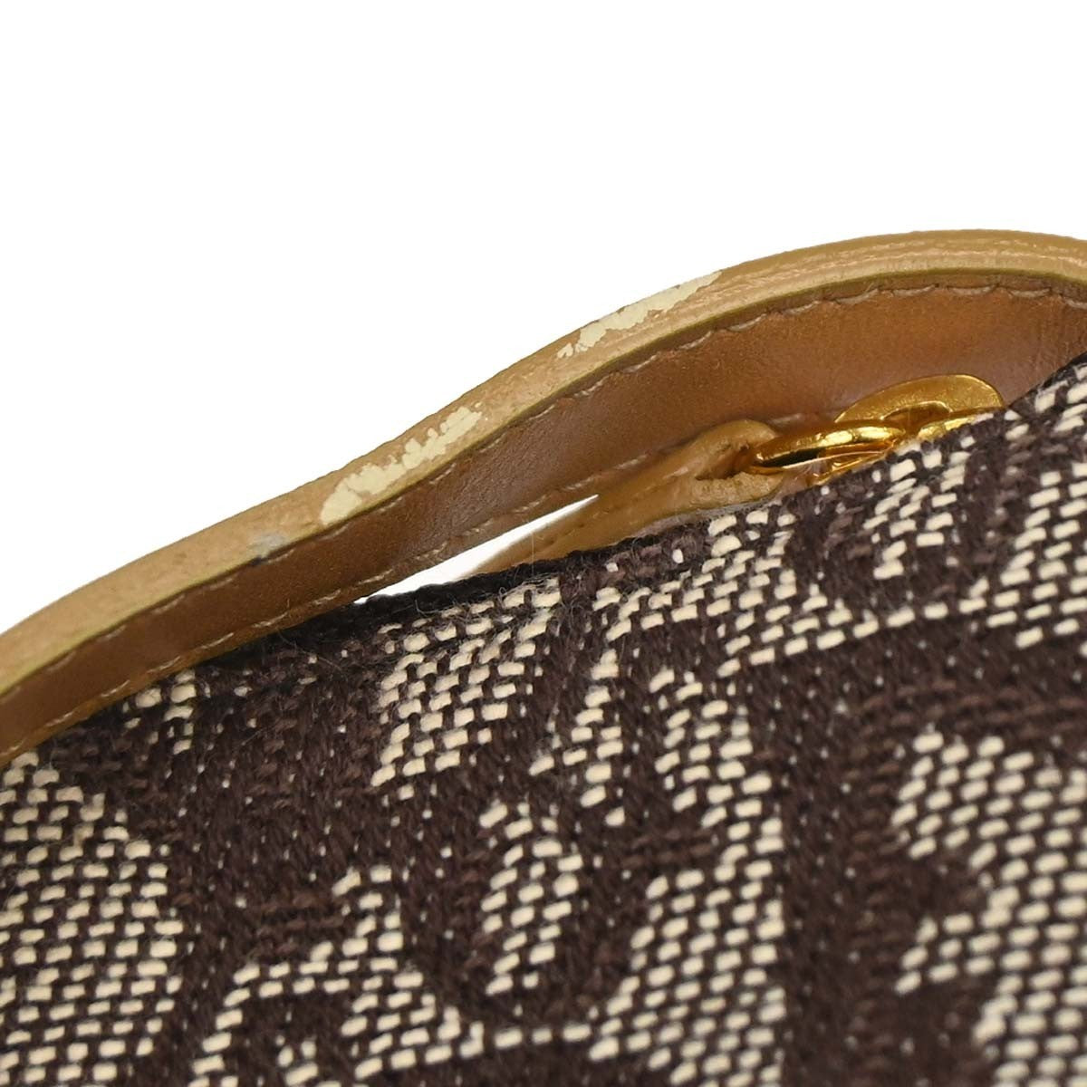 Christian Dior Vintage Saddle Zip Coin Purse Diorissimo Canvas Brown Canvas Clutche & Pouche Bag (Pre-Owned)