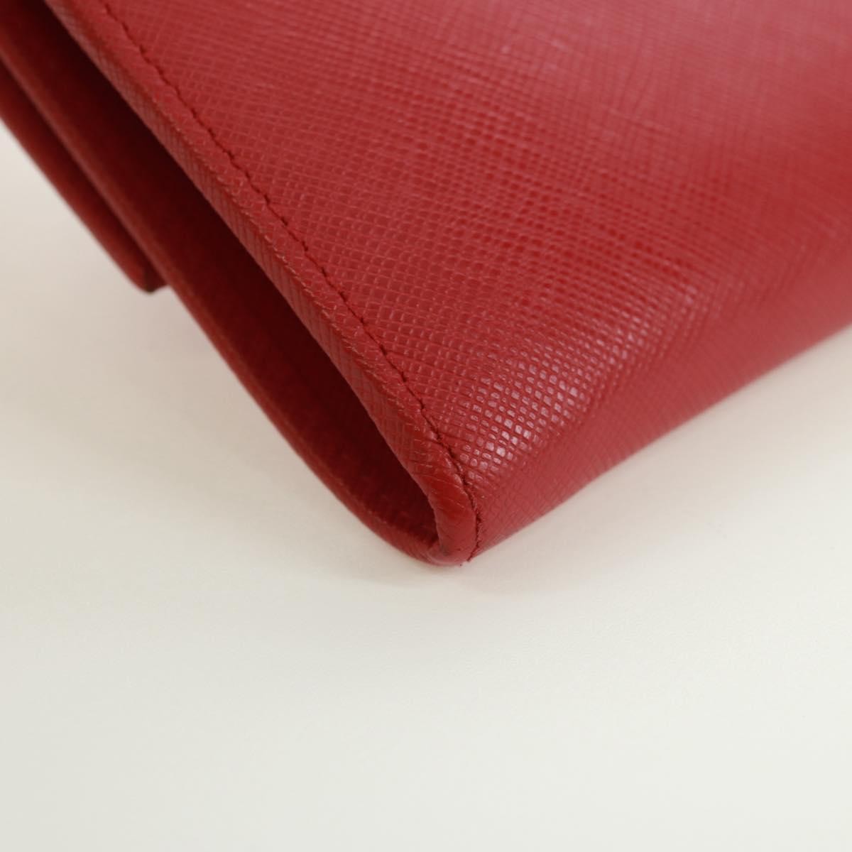 Prada Heart Wallet On Chain Saffiano Leather Red Leather Crossbody Bag Bag (Pre-Owned)