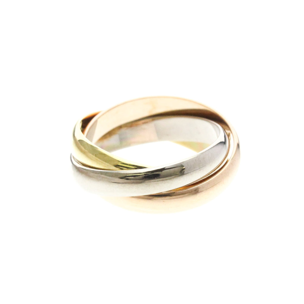 Cartier Trinity 18K Tricolor Gold Gold Gold Ring Jewelry (Pre-Owned)