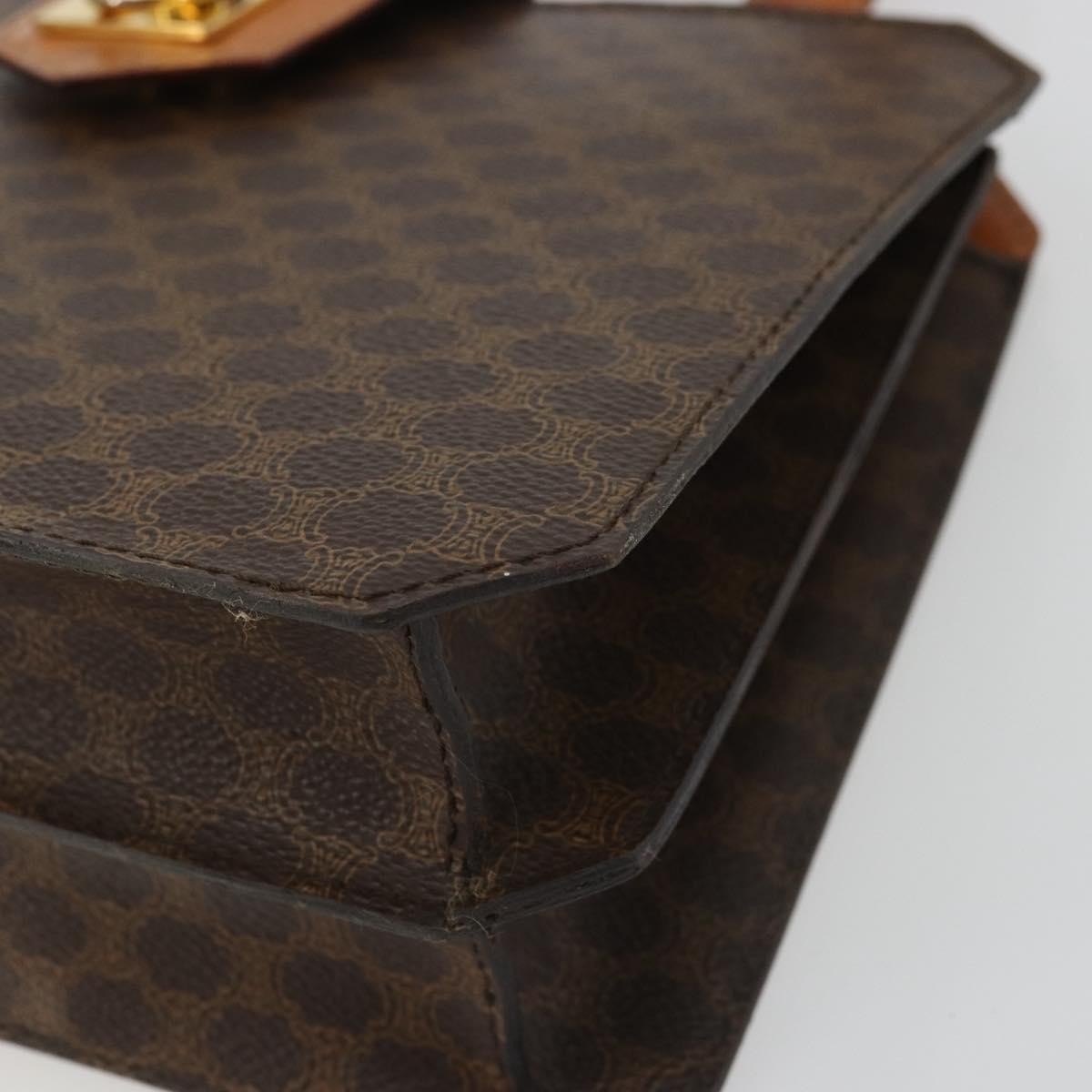 Celine Vintage Macadam Canvas Brown Canvas Handbag (Pre-Owned)