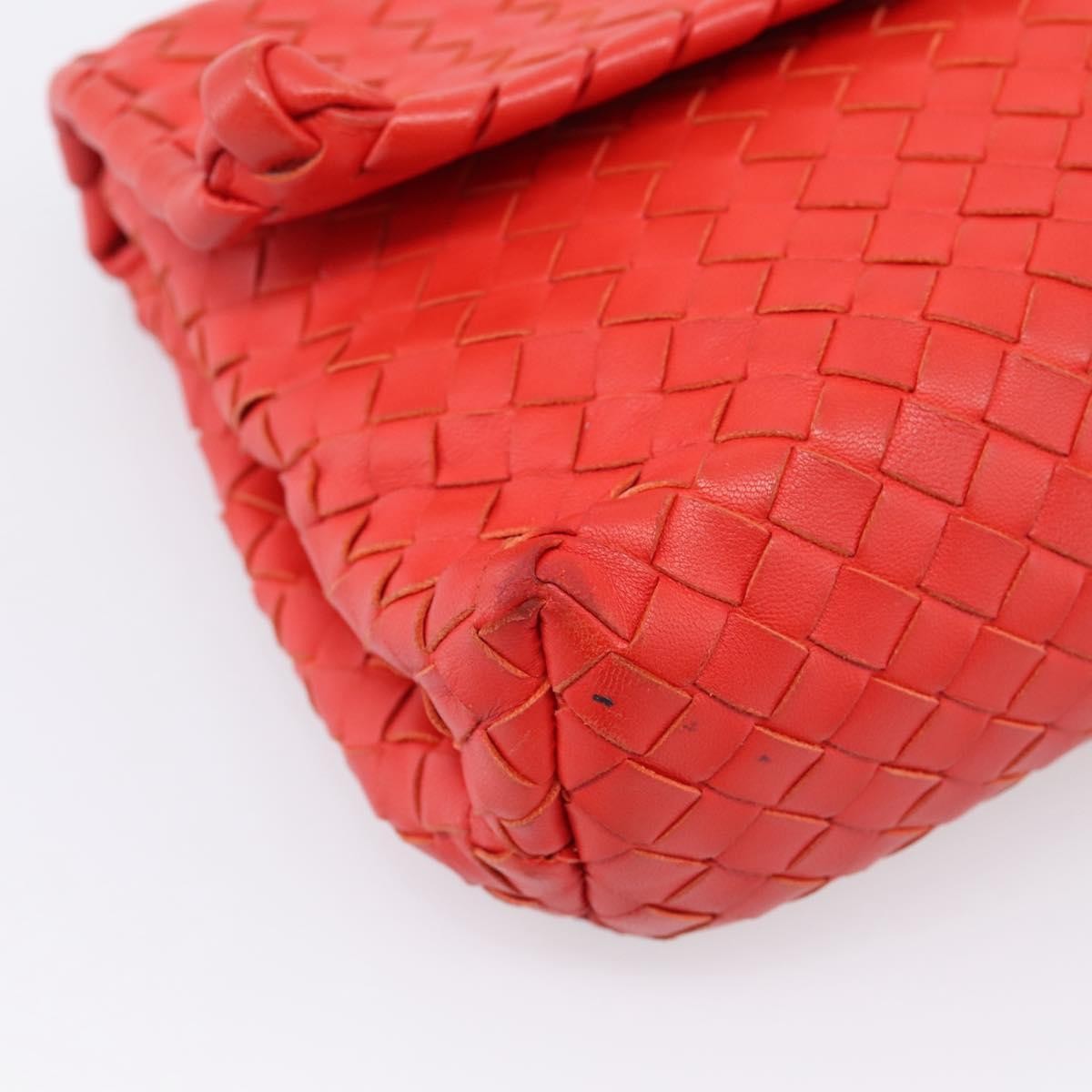 Bottega Veneta Olimpia Intrecciato Nappa Red Leather Shoulder Bag Bag (Pre-Owned)