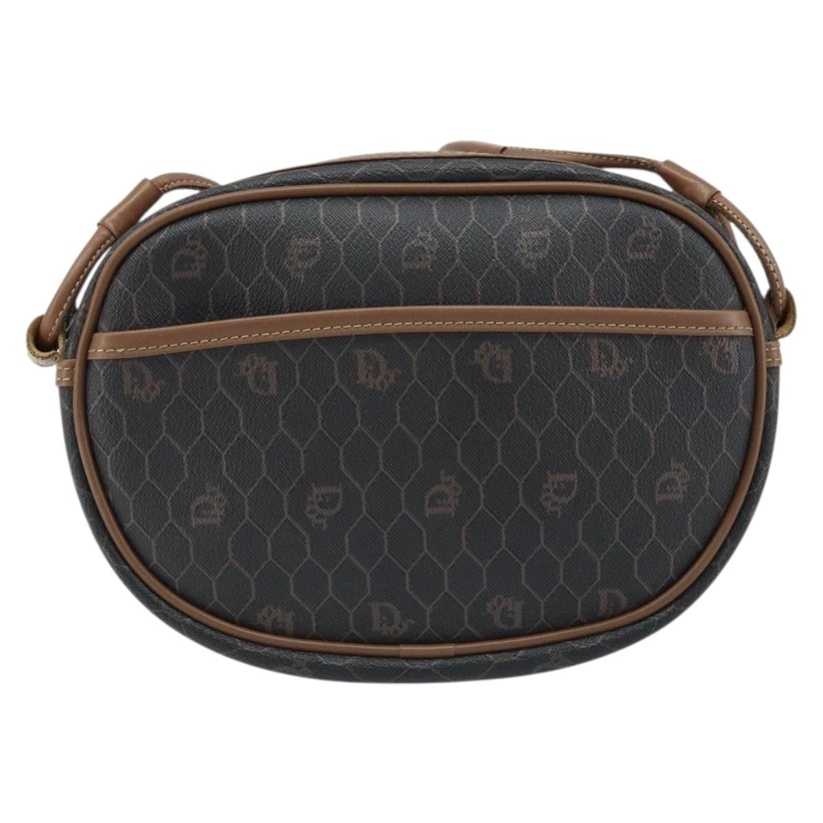 Christian Dior Vintage Honeycomb Canvas And Leather Black Canvas Shoulder Bag Bag (Pre-Owned)