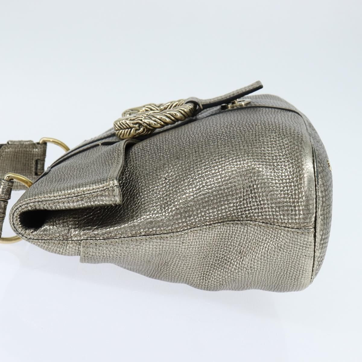 Bvlgari Leoni Top Handle Leather Silver Leather Handbag (Pre-Owned)