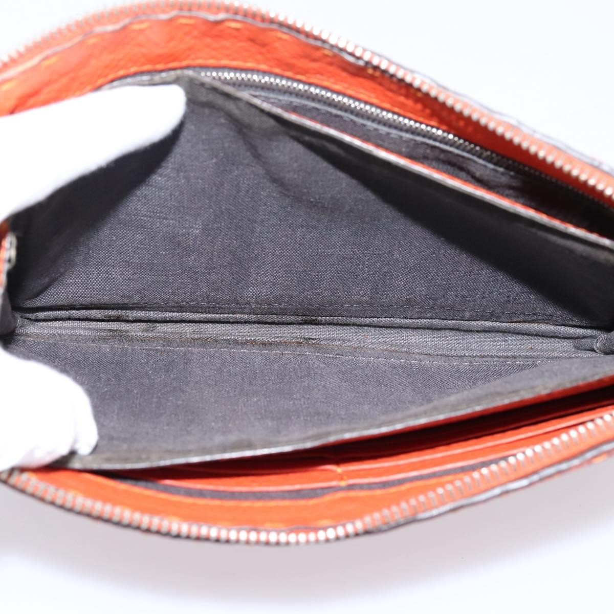 Fendi Selleria Zip Clutch Leather Orange Leather Clutche & Pouche Bag (Pre-Owned)