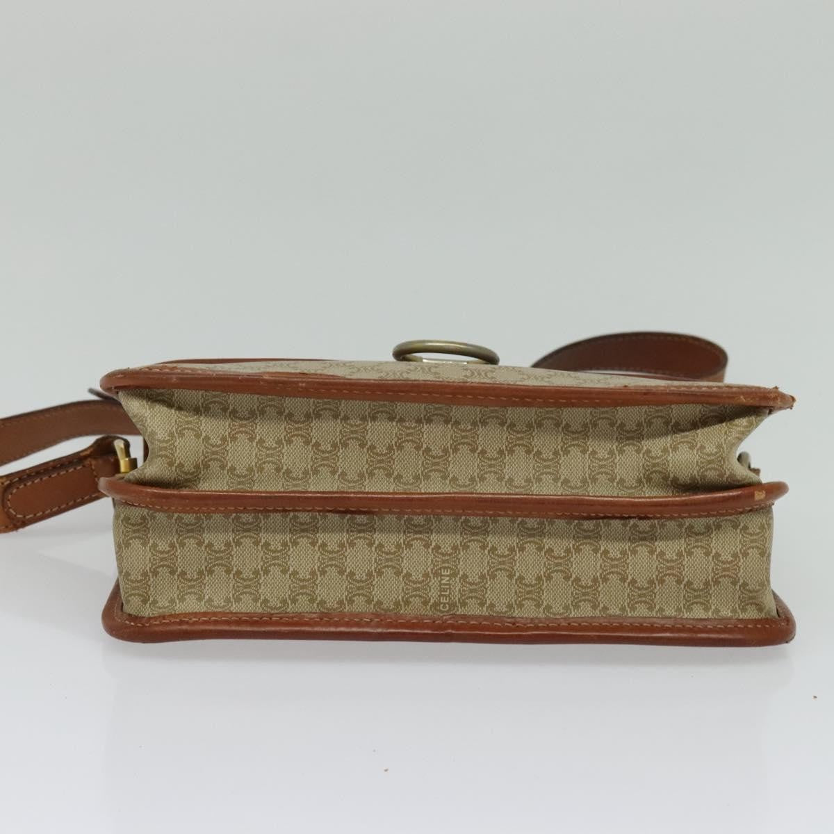 Celine Macadam Shoulder Pvc Leather Beige Canvas Bag (Pre-Owned)