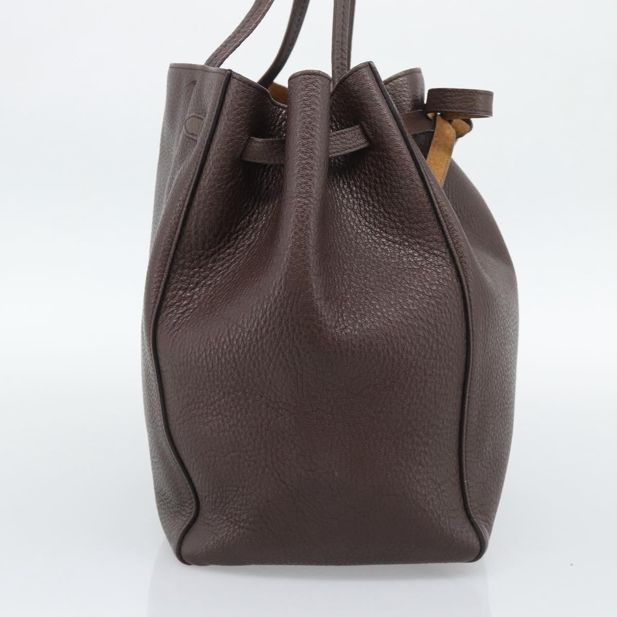 Celine Phantom Tie Cabas Tote Leather Brown Leather Tote Bag Bag (Pre-Owned)