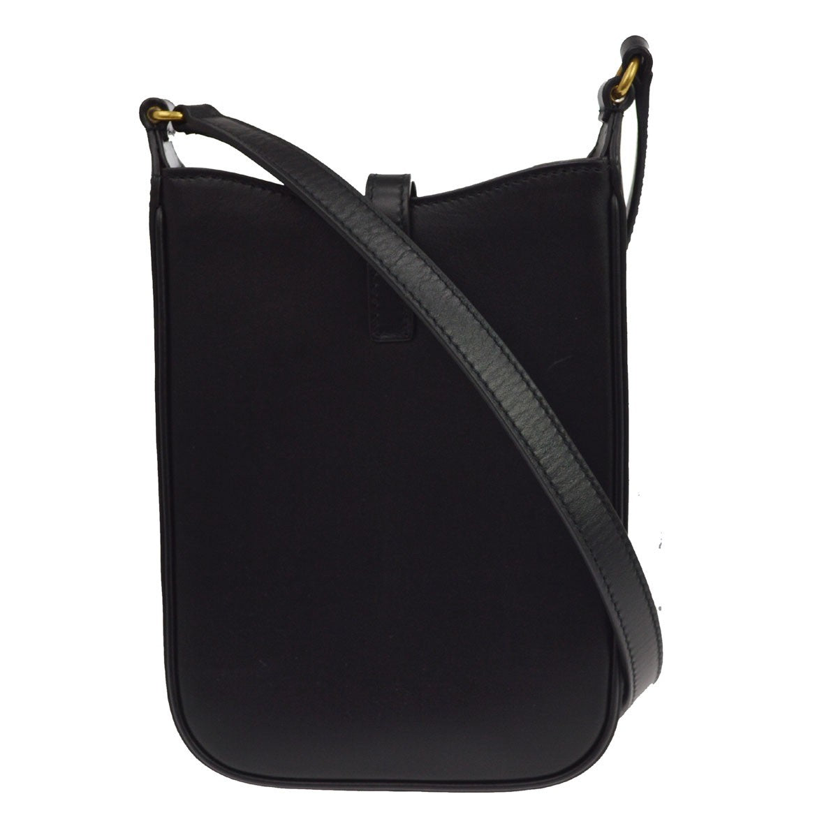 Saint Laurent Le 5 A 7 Vertical Leather Black Leather Shoulder Bag Bag (Pre-Owned)