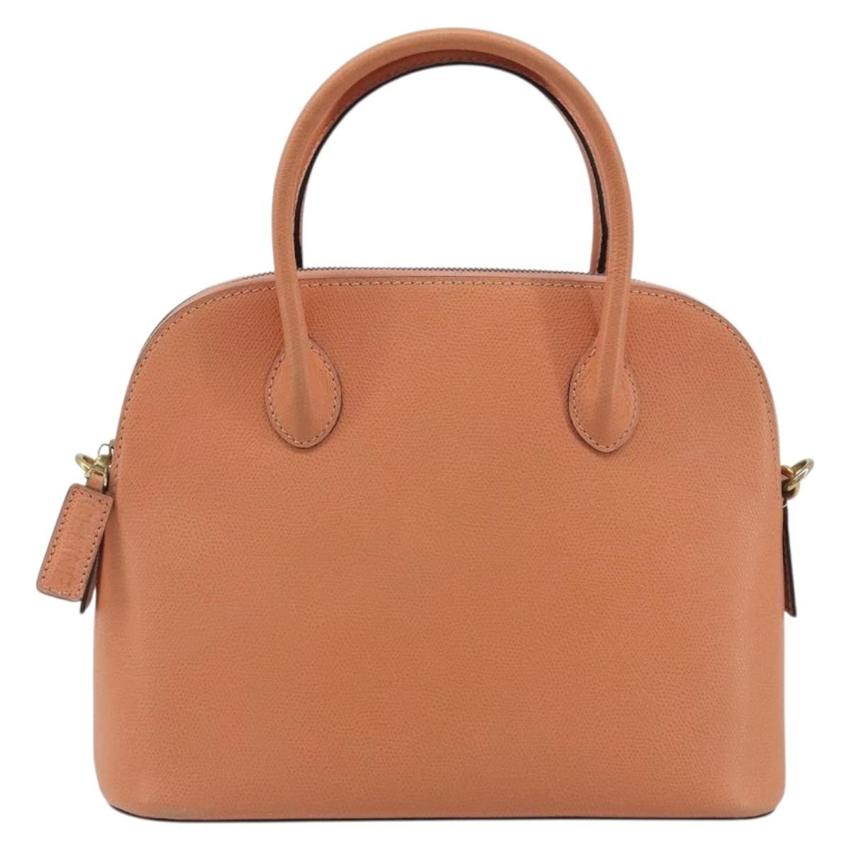 Celine Vintage Convertible Bowler Leather Orange Leather Handbag (Pre-Owned)