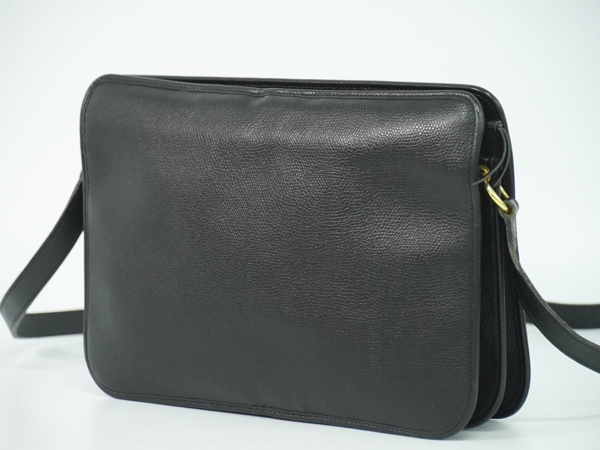Christian Dior Shoulder Leather Black Leather Shoulder Bag Bag (Pre-Owned)
