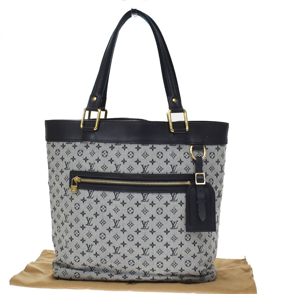 Louis Vuitton Lucille Mini Lin Blue Canvas Handbag (Pre-Owned)