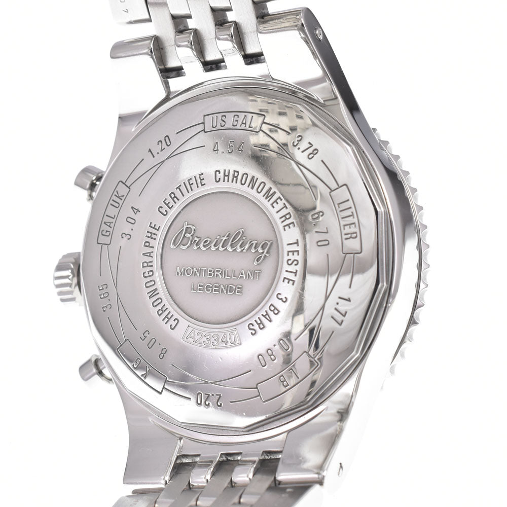 Breitling Navitimer Montbrillant Chronograph Automatic Stainless Steel And Leather Watch (Pre-Owned)