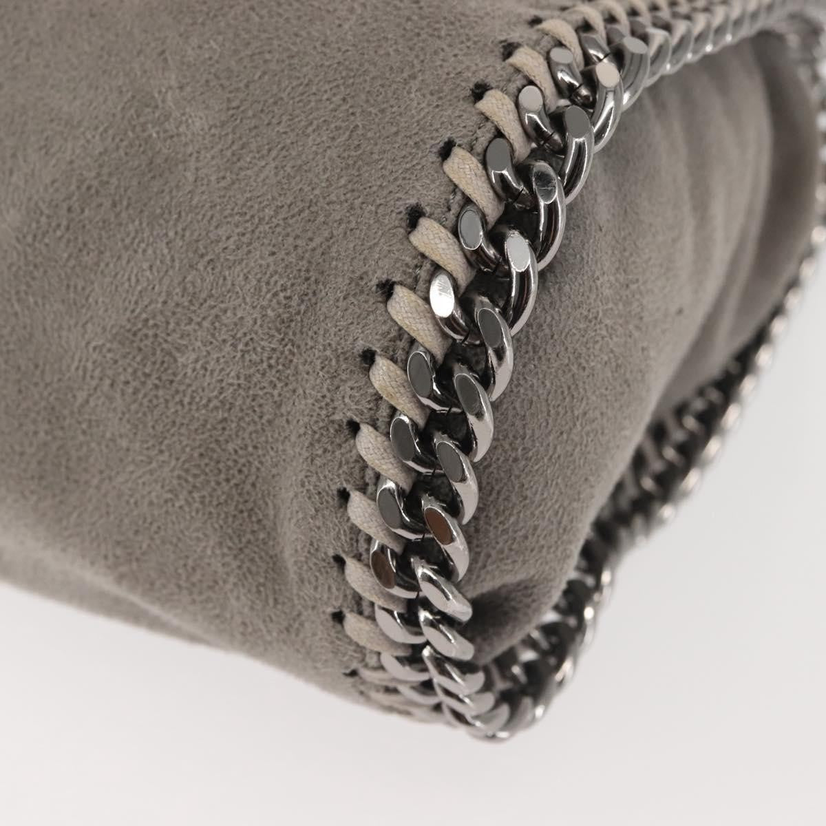Stella Mccartney Falabella Fold Over Faux Suede Gray Synthetic Shoulder Bag Bag (Pre-Owned)