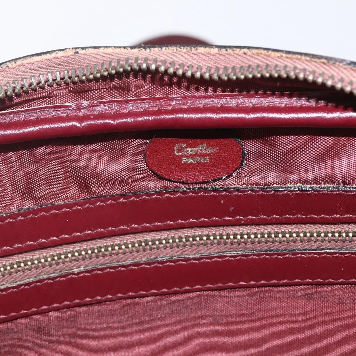 Cartier Must De Cartier Leather Burgundy Leather Shoulder Bag Bag (Pre-Owned)