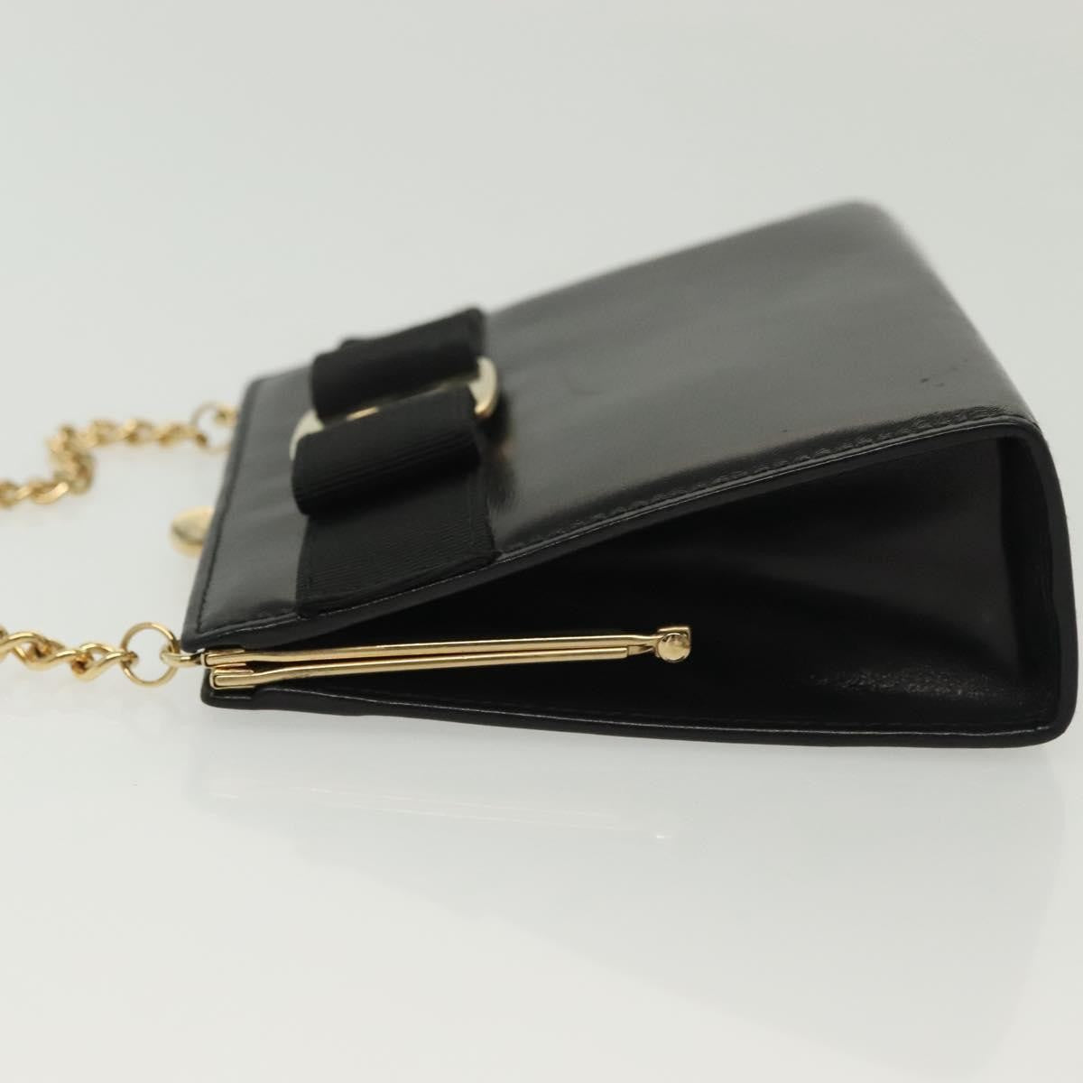 Salvatore Ferragamo Vala Leather Black Leather Shoulder Bag Bag (Pre-Owned)