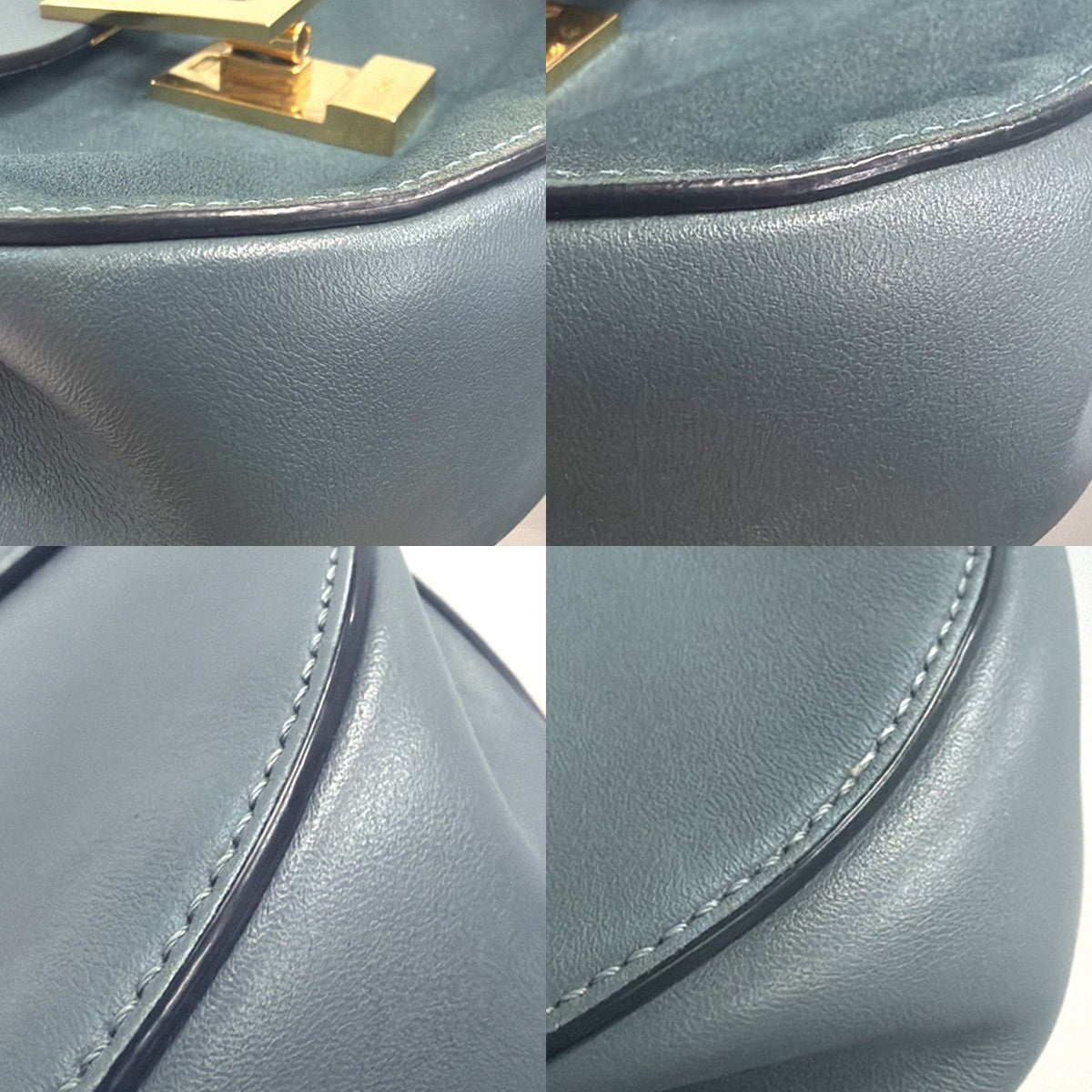 Chloe Drew Crossbody Bag Leather And Suede Blue Suede Crossbody Bag Bag (Pre-Owned)