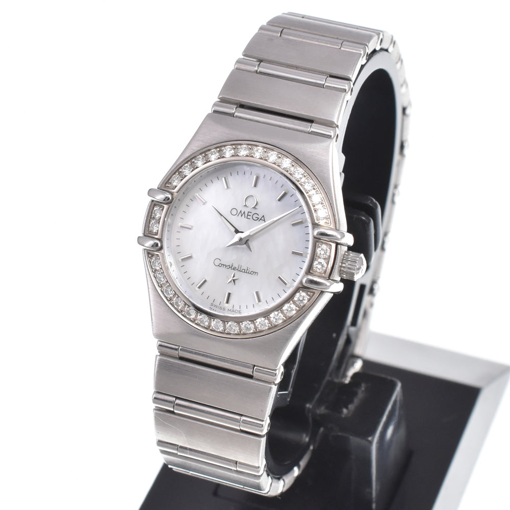 Omega Constellation Quartz Stainless Steel With Diamond Bezel And Markers Watch (Pre-Owned)