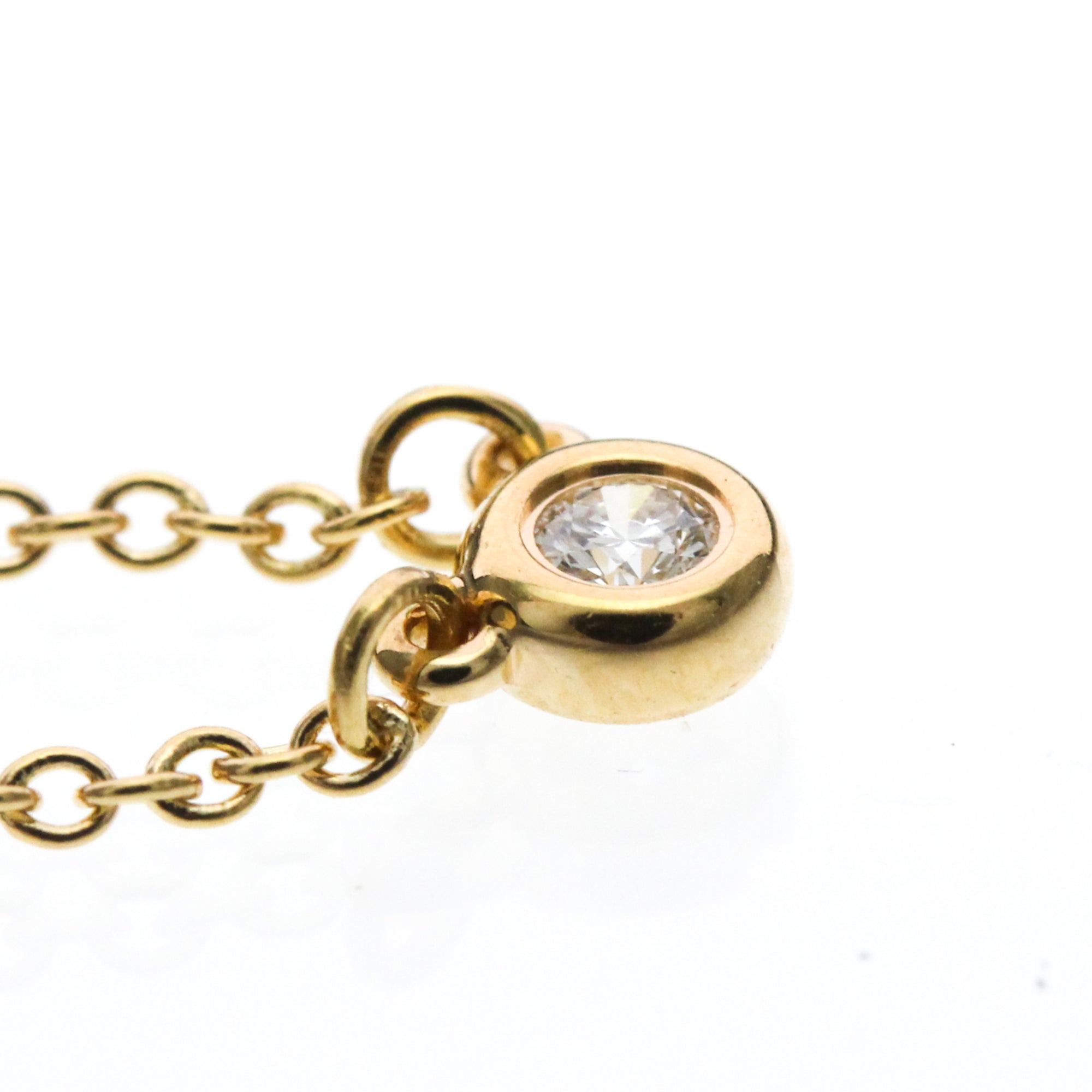 Tiffany & Co. Elsa Peretti Diamonds By The Yard 18K Pink Gold With Diamond Gold Pink_Gold Necklace Jewelry (Pre-Owned)