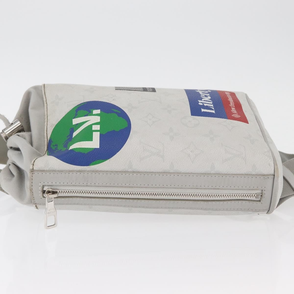 Louis Vuitton Chalk Sling Limited Edition Logo Story Monogram Canvas Gray Canvas Handbag (Pre-Owned)