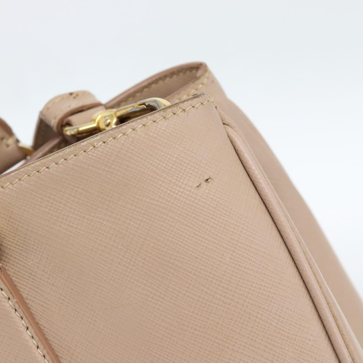 Prada Gardener's Saffiano Leather Beige Leather Tote Bag Bag (Pre-Owned)