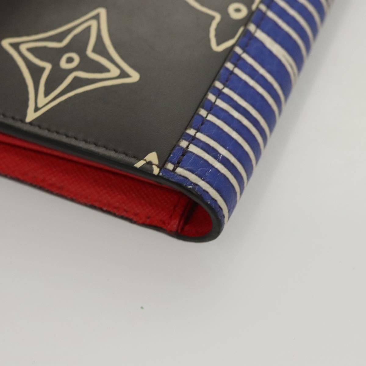 Louis Vuitton Porte Feuille Brother Patchwork Blue Canvas Wallets Accessory (Pre-Owned)
