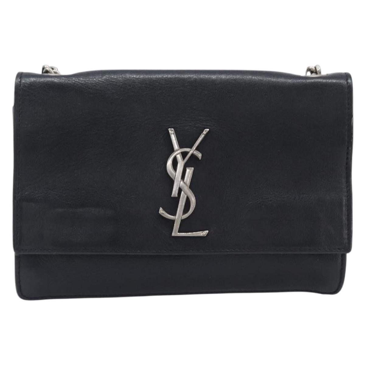 Saint Laurent West Hollywood Leather Black Leather Shoulder Bag Bag (Pre-Owned)