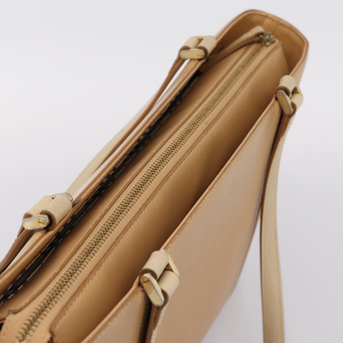 Burberry Handbag Leather Beige Leather Handbag (Pre-Owned)