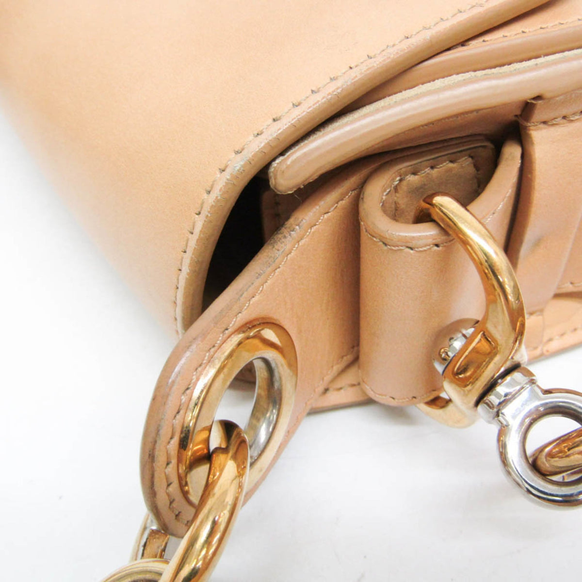 Chloe Tess Suede With Leather Beige Leather Handbag (Pre-Owned)