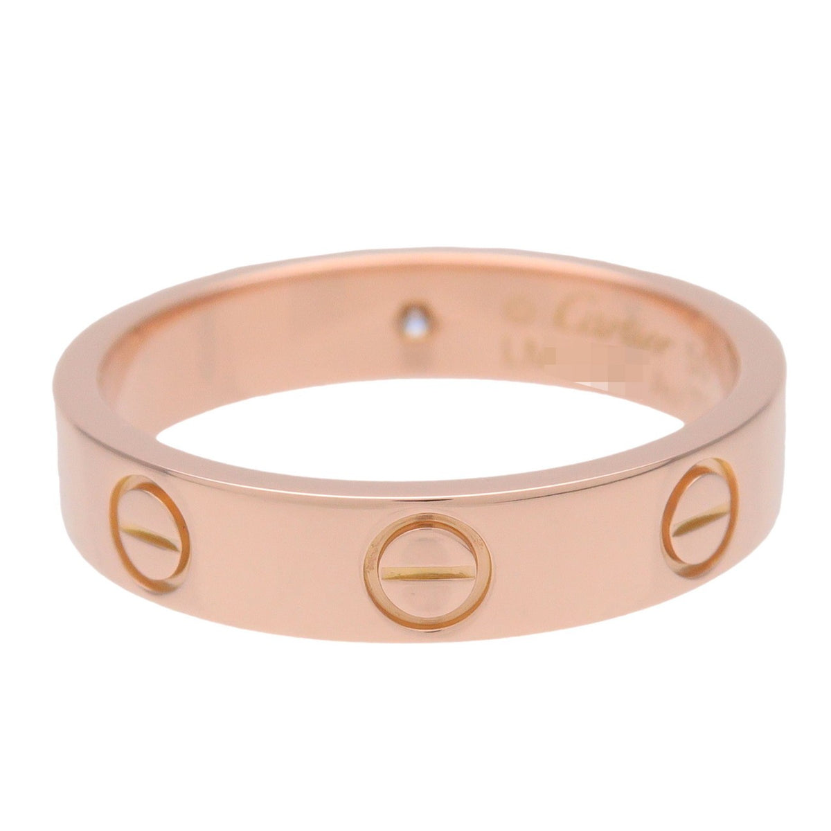 Cartier Love Wedding Band 1 Diamond 18K Rose Gold With Diamond Gold Rose_Gold Ring Jewelry (Pre-Owned)