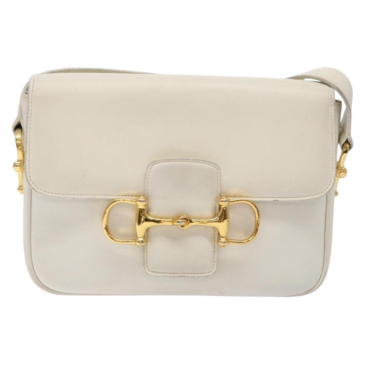 Celine Shoulder Leather White Leather Shoulder Bag Bag (Pre-Owned)