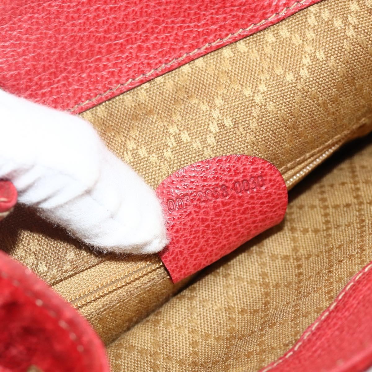 Gucci Gucci Bamboo Daim Red Suede Backpack Bag (Pre-Owned)