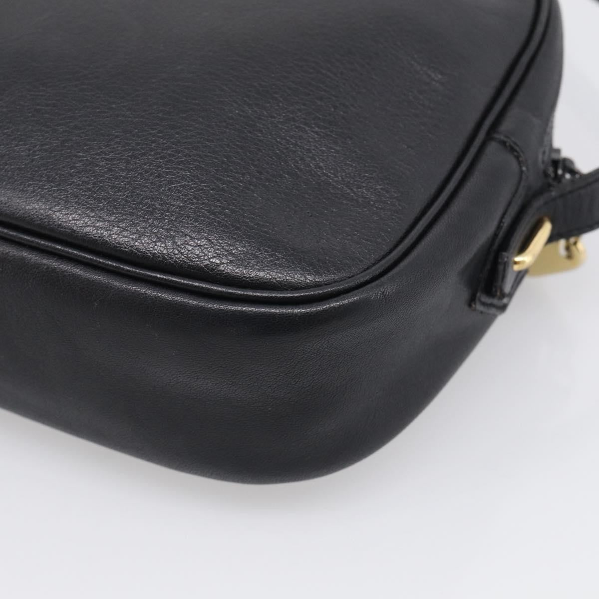 Saint Laurent Vintage Shoulder Bag Leather Black Leather Shoulder Bag Bag (Pre-Owned)
