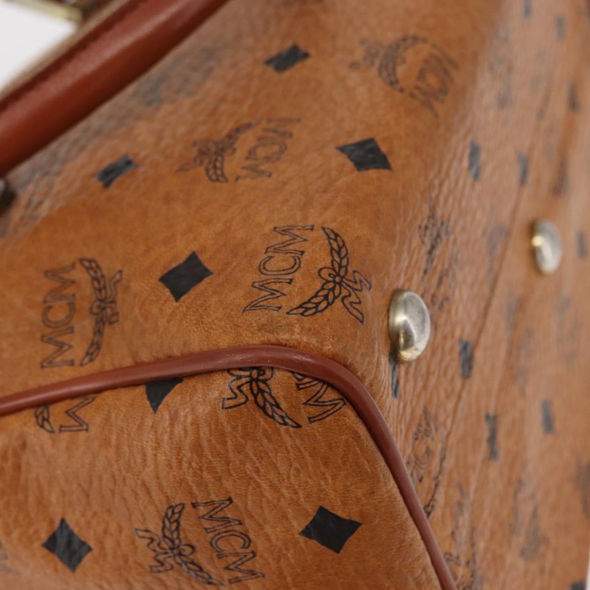 MCM Visetos Logogramme Canvas And Leather Brown Canvas Handbag (Pre-Owned)