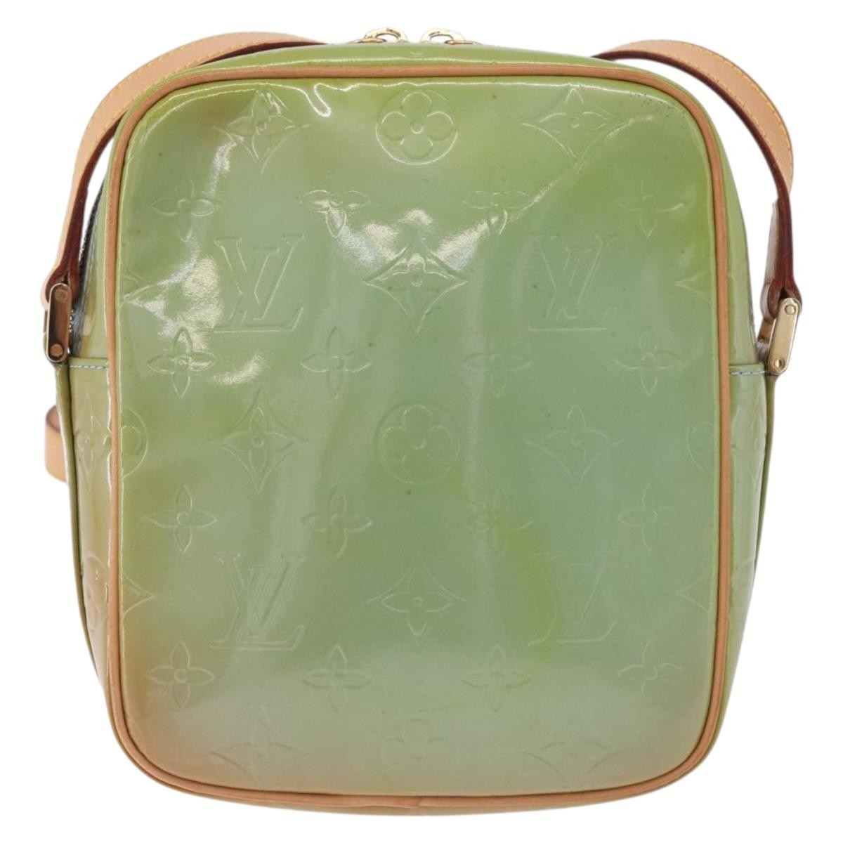 Louis Vuitton Wooster Monogram Vernis Green Patent_Leather Handbag (Pre-Owned)