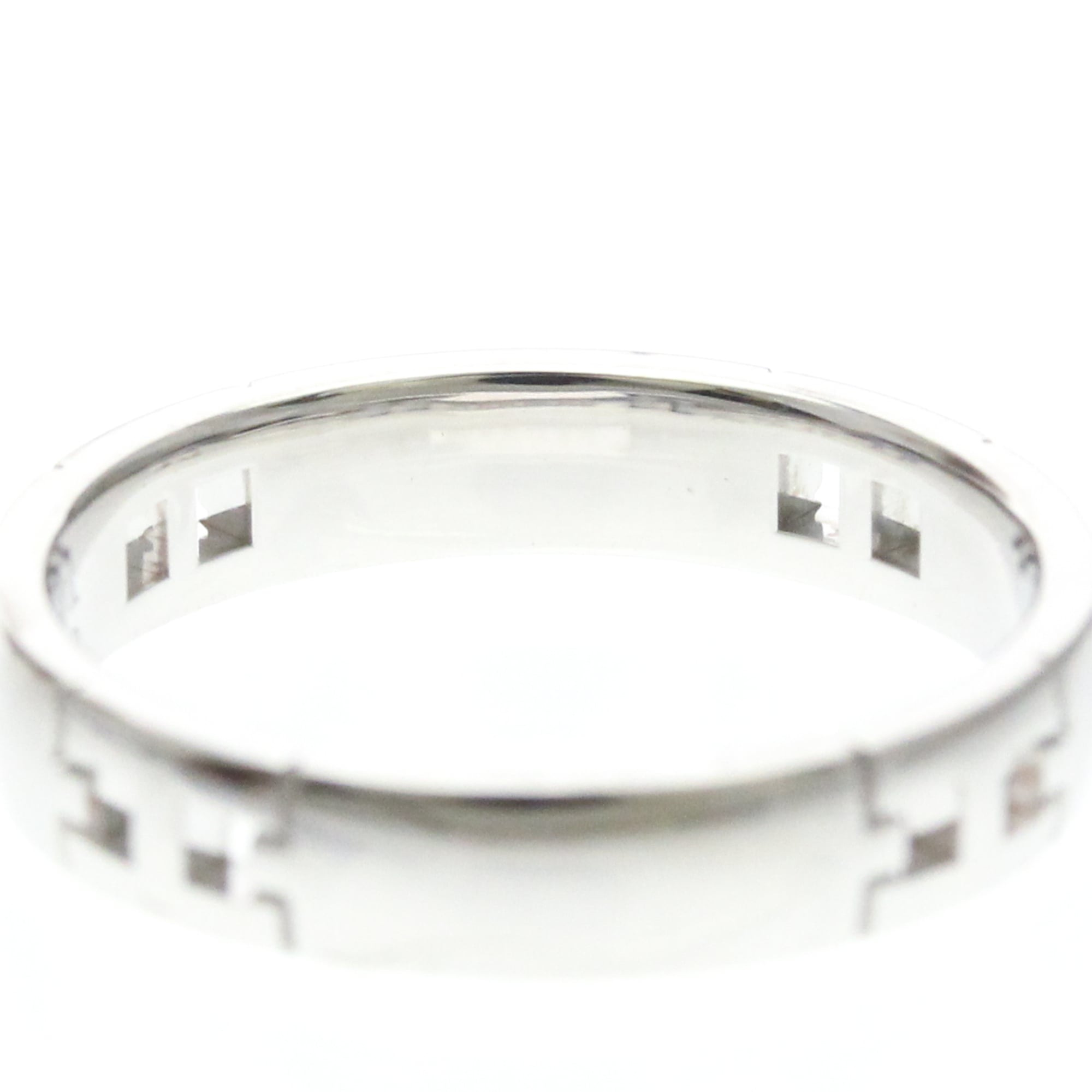 Hermes Hercules 18K White Gold Silver White_Gold Ring Jewelry (Pre-Owned)