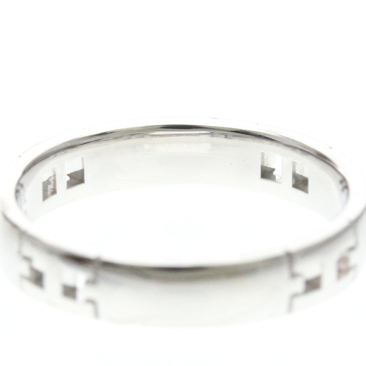 Hermes Hercules 18K White Gold Silver White_Gold Ring Jewelry (Pre-Owned)