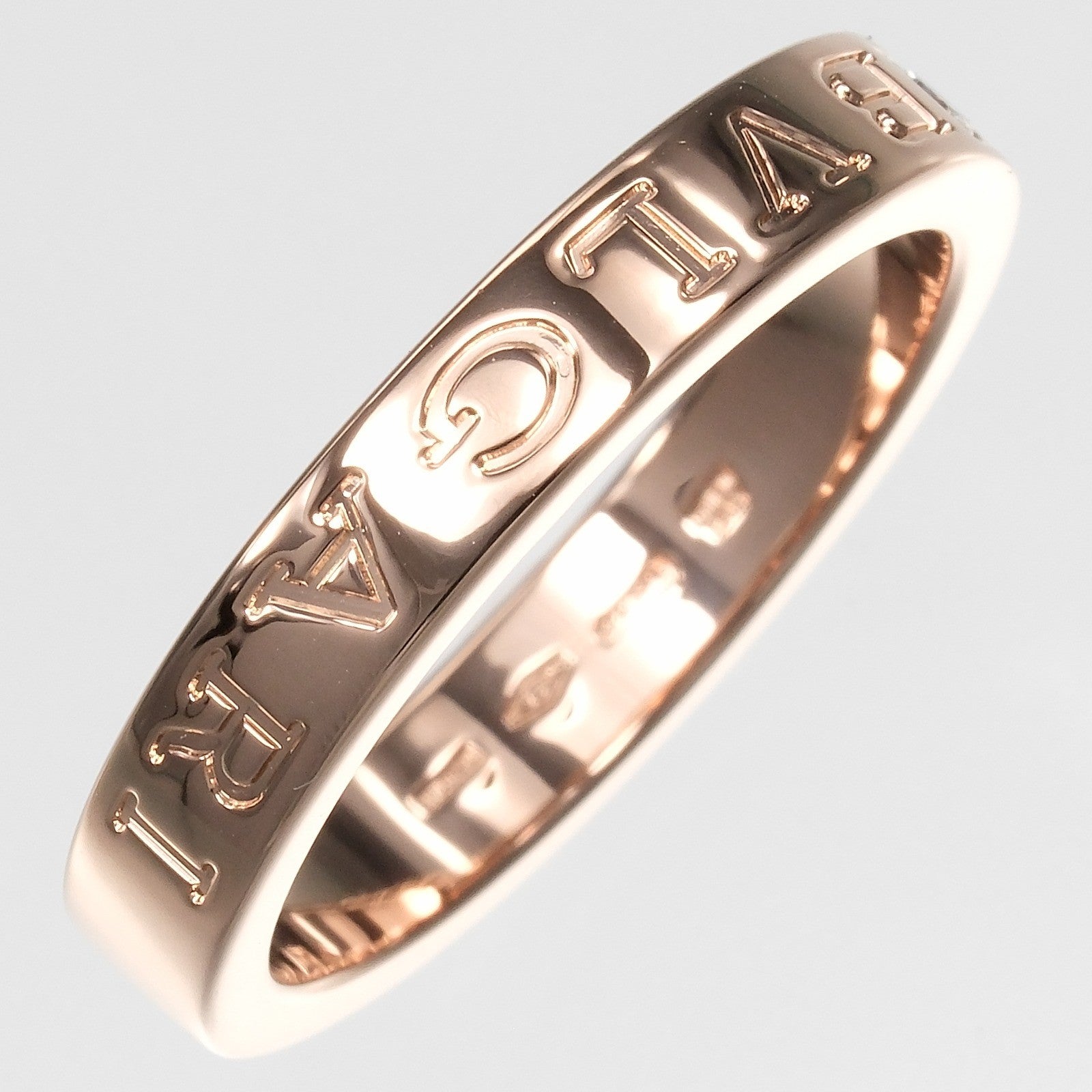 Bvlgari B.Zero1 Essential Logo Band 18K Rose Gold Gold Pink_Gold Ring Jewelry (Pre-Owned)