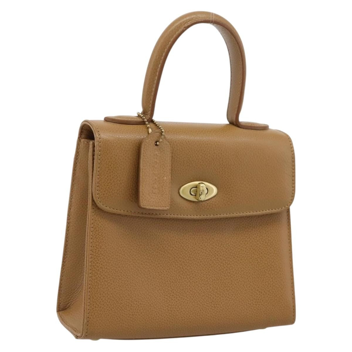 Coach Handbag Sling Beige Leather Handbag (Pre-Owned)