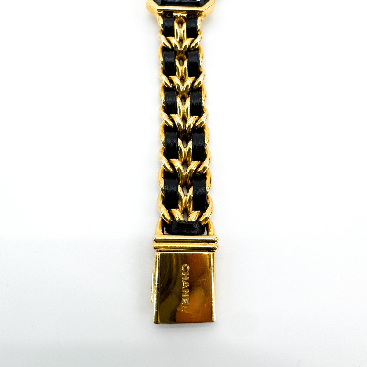 Chanel Premiere Rock Quartz Plated Metal And Leather Watch (Pre-Owned)