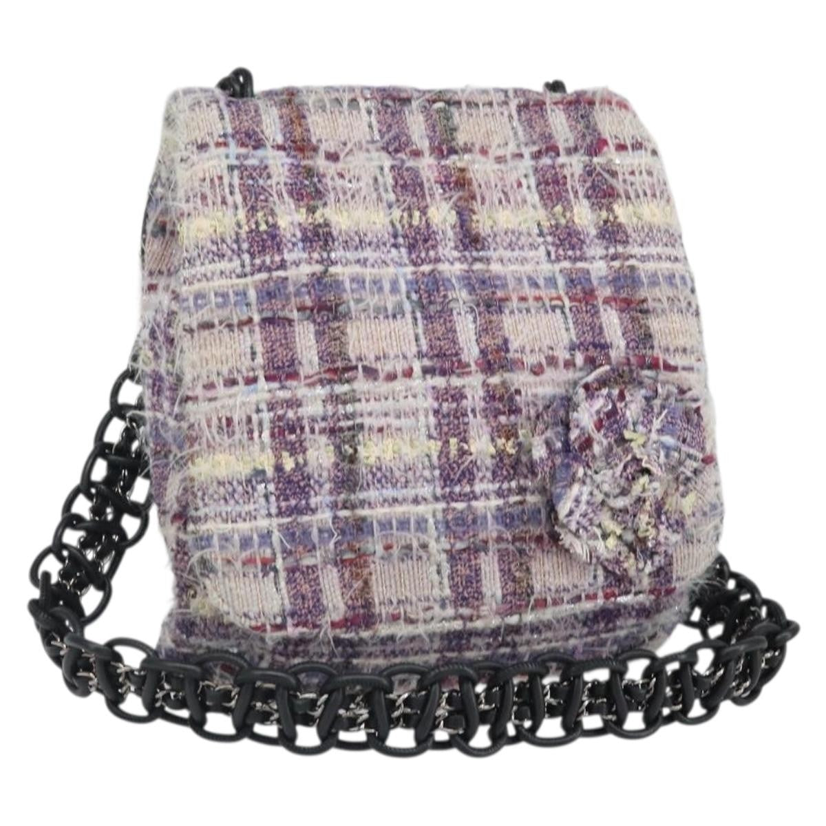 Chanel Camellia Messenger Tweed Multicolour Tweed Shoulder Bag Bag (Pre-Owned)