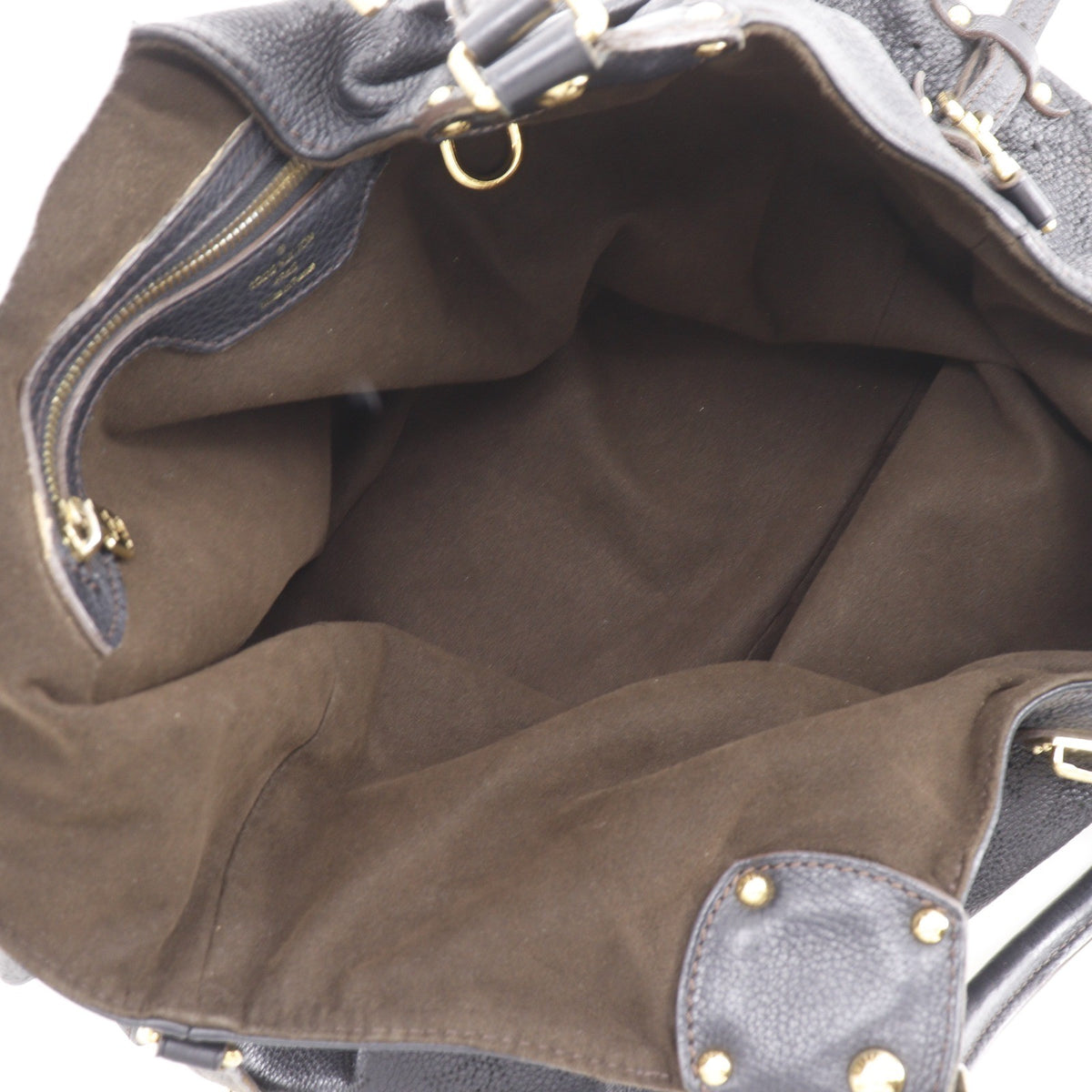 Louis Vuitton L Hobo Mahina Leather Black Leather Shoulder Bag Bag (Pre-Owned)