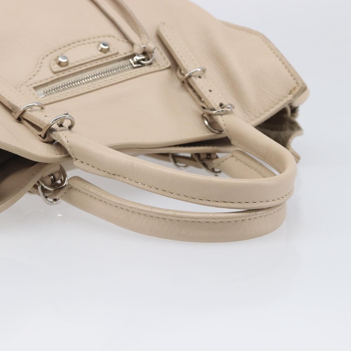 Balenciaga Papier A4 Zip Around Classic Studs Leather Gray Leather Handbag (Pre-Owned)
