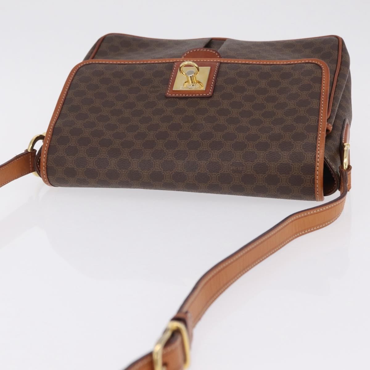 Celine Macadam Shoulder Canvas Brown Canvas Crossbody Bag Bag (Pre-Owned)
