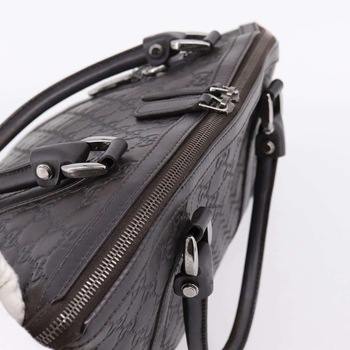 Gucci Gg Charm Convertible Dome Satchel Guccissima Leather Brown Leather Handbag (Pre-Owned)