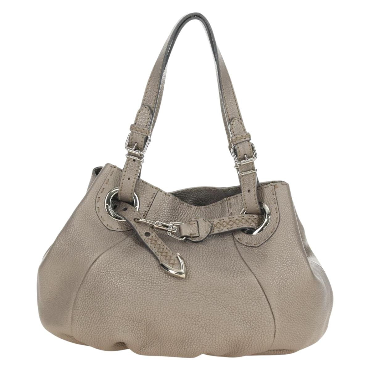 Fendi Selleria Pomodorino Leather Gray Leather Tote Bag Bag (Pre-Owned)