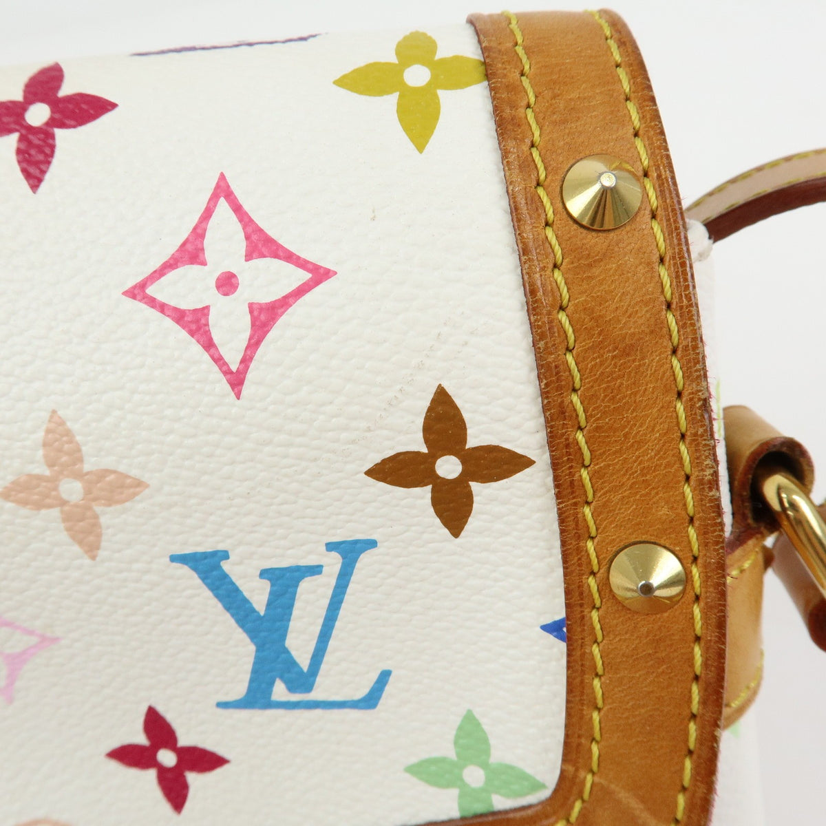 Louis Vuitton Sologne Monogram Multicolor White Canvas Handbag (Pre-Owned)