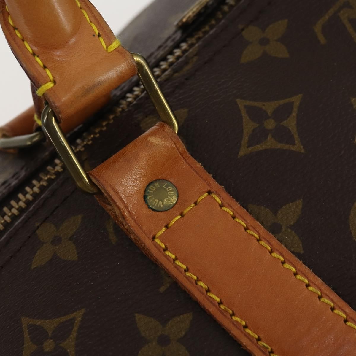 Louis Vuitton Keepall Bandoulière Monogram Brown Canvas Travel Bag Bag (Pre-Owned)
