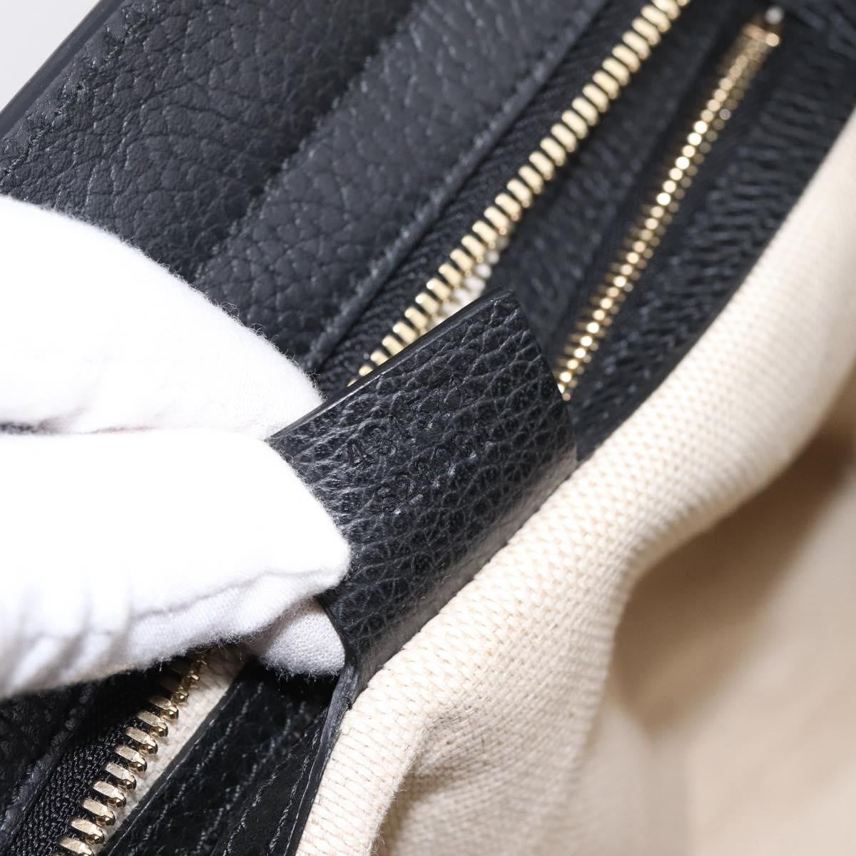 Gucci Soho Convertible Top Handle Satchel Leather Black Leather Handbag (Pre-Owned)
