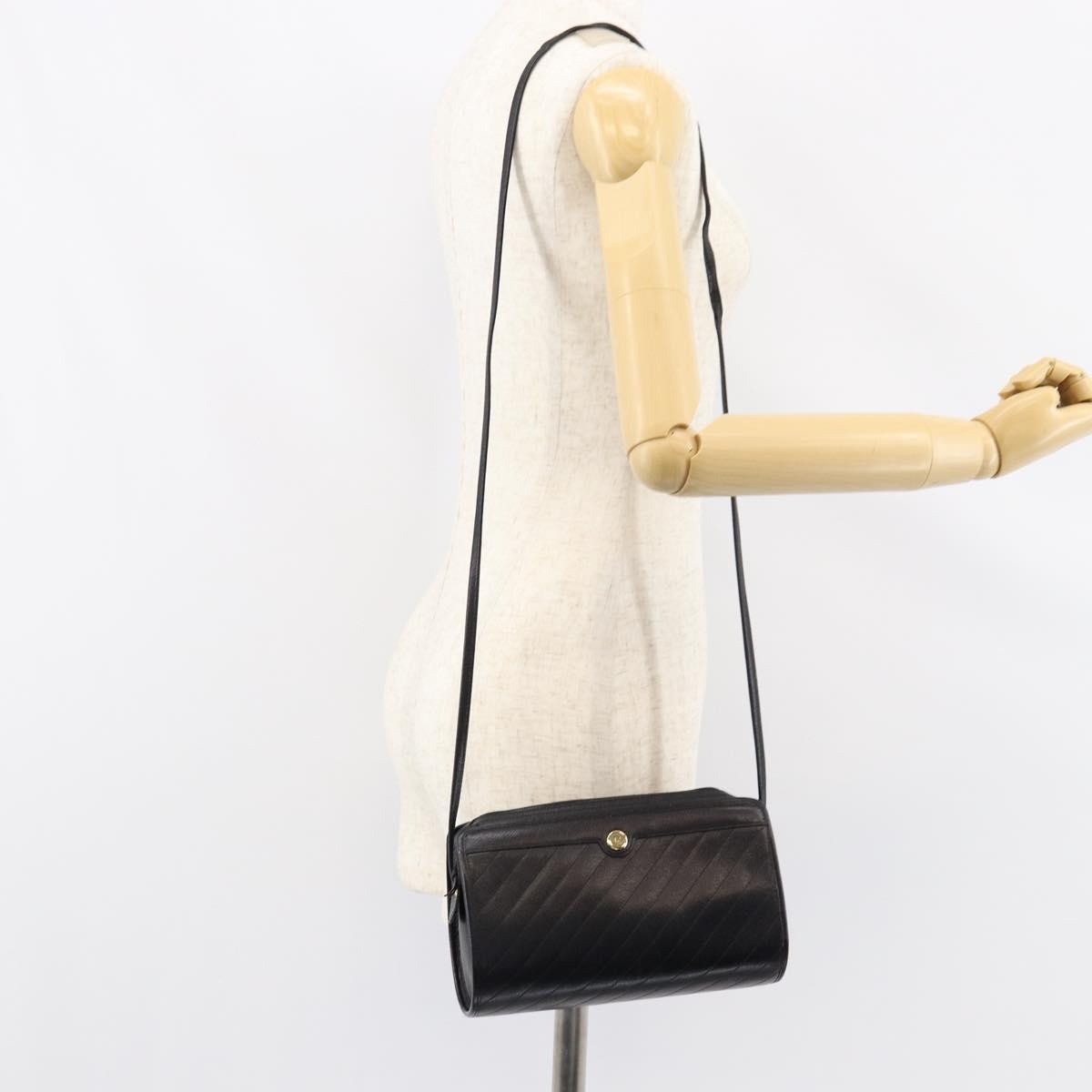 Christian Dior Vintage Leather Black Leather Shoulder Bag Bag (Pre-Owned)