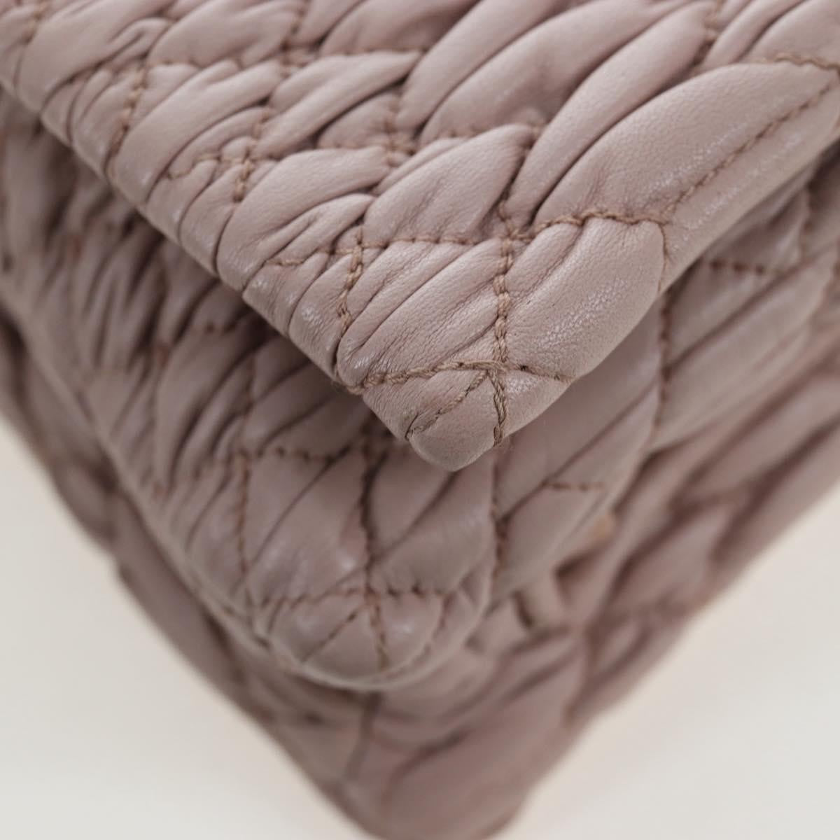 Miu Miu Crystal Clutch Matelasse Leather Pink Leather Clutche & Pouche Bag (Pre-Owned)